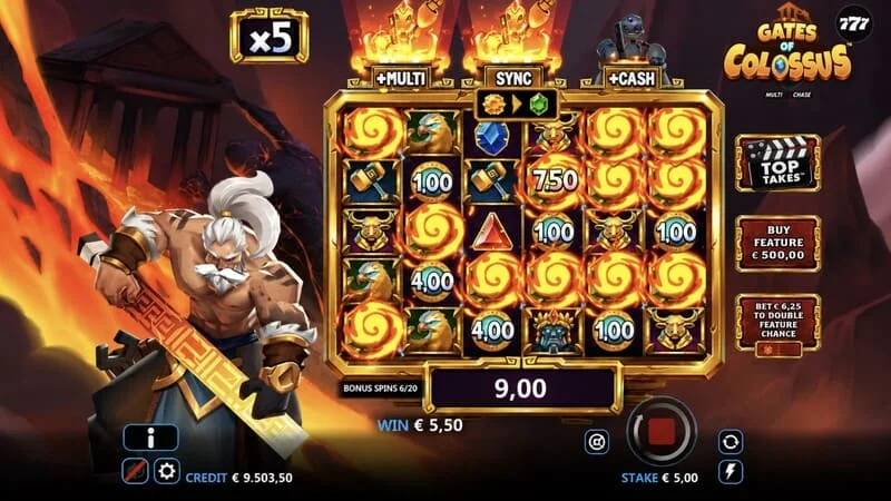 Gates of Colossus MultiChase - メインゲームでの連携勝利